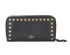 Valentino Rockstud Zipped Wallet, £210, Accessories, Black, Leather, Front view